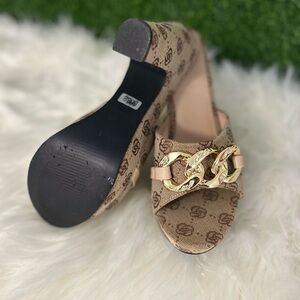 Stylish Brown Women's Shoes with Gold Accents